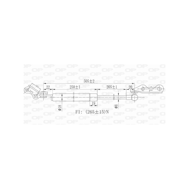 Molla A Gas Portellone posteriore sinistro con Staffa per Toyota Yaris GSR6026.10