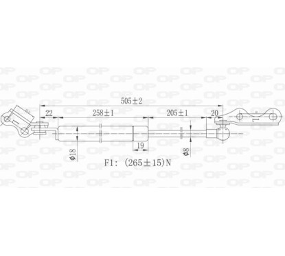 Molla A Gas Portellone posteriore sinistro con Staffa per Toyota Yaris GSR6026.10 - 80-GSR6026.10 - 80-GSR6026.10