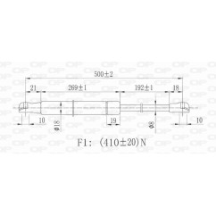 Molla A Gas Portellone posteriore destro/Sinistro per Alfa Romeo Giulietta e Peugeot 308 GSR6043.00