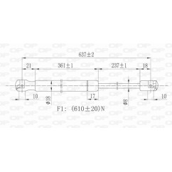 Molla A Gas Portellone posteriore destro/Sinistro per Citroen C4 Picasso GSR6046.00 - 80-GSR6046.00 - 80-GSR6046.00