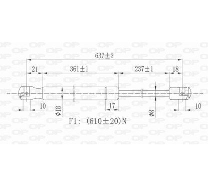 Molla A Gas Portellone posteriore destro/Sinistro per Citroen C4 Picasso GSR6046.00 - 80-GSR6046.00 - 80-GSR6046.00