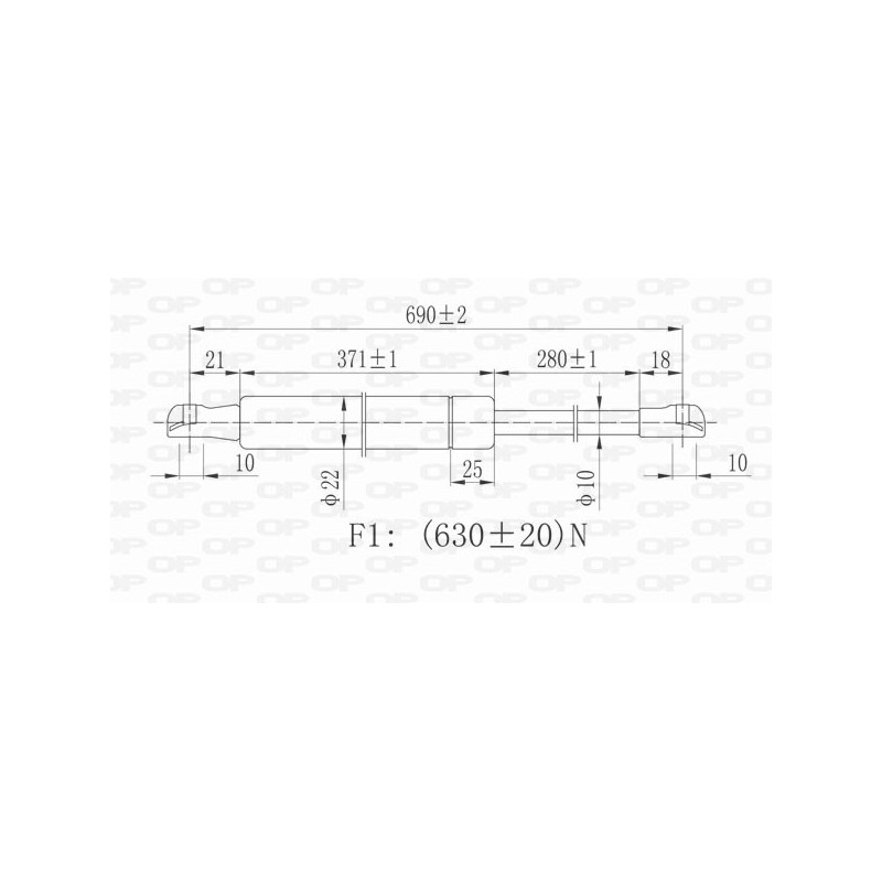 Molla A Gas Portellone posteriore per Dacia Dokker, Dokker Stepway e Nissan Kubistar (X76) e altri modelli GSR6050.00