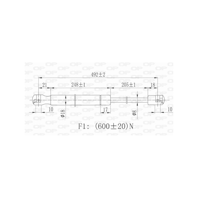 Molla A Gas Portellone posteriore destro/Sinistro per Peugeot 307 GSR6053.00