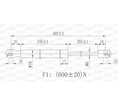 Molla A Gas Portellone posteriore destro/Sinistro per Peugeot 307 GSR6053.00 - 80-GSR6053.00 - 80-GSR6053.00