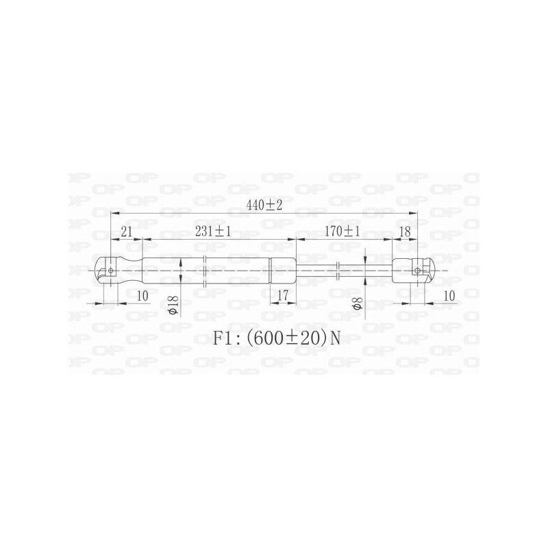 Molla A Gas Portellone posteriore destro/Sinistro per Skoda Fabia GSR6054.00