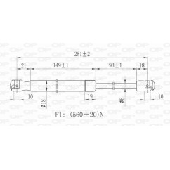 Molla A Gas Portellone posteriore destro/Sinistro per Mercedes Slk (R171) GSR6062.00
