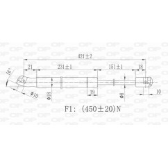 Molla A Gas Portellone posteriore destro/Sinistro per Hyundai I20 GSR6065.00