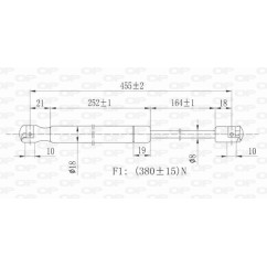 Molla A Gas Portellone posteriore destro/Sinistro per Fiat Punto (188) e Punto (5 Porte) (188) GSR6123.00
