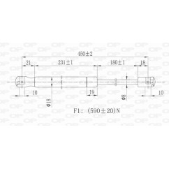 Molla A Gas Portellone posteriore destro/Sinistro per Peugeot 206 GSR6127.00 - 80-GSR6127.00 - 80-GSR6127.00
