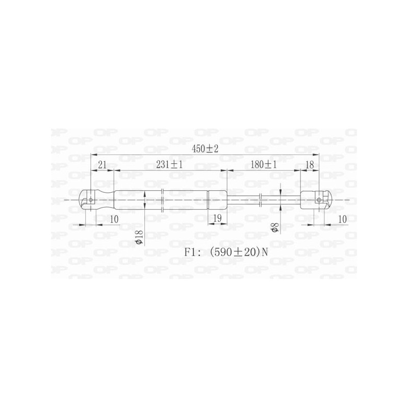 Molla A Gas Portellone posteriore destro/Sinistro per Peugeot 206 GSR6127.00