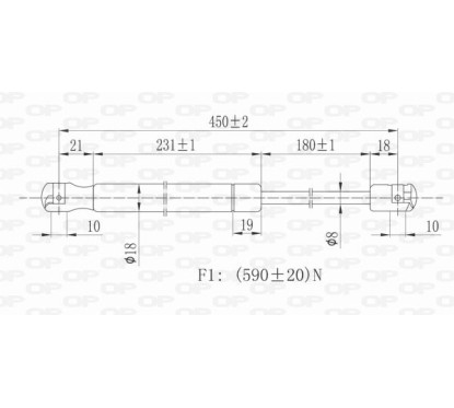 Molla A Gas Portellone posteriore destro/Sinistro per Peugeot 206 GSR6127.00 - 80-GSR6127.00 - 80-GSR6127.00