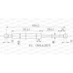 Molla A Gas Portellone posteriore destro/Sinistro per Honda Civic (3/5 Porte) GSR6132.00