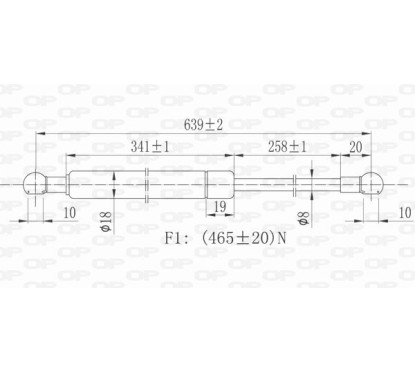 Molla A Gas Portellone posteriore destro/Sinistro per Honda Civic (3/5 Porte) GSR6132.00 - 80-GSR6132.00 - 80-GSR6132.00