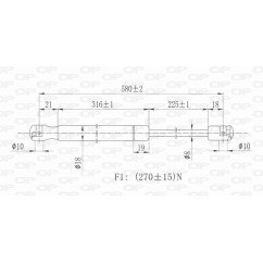 Molla A Gas Cofano anteriore destro/Sinistro per Mini One/Cooper (R50,R53) GSR6158.00