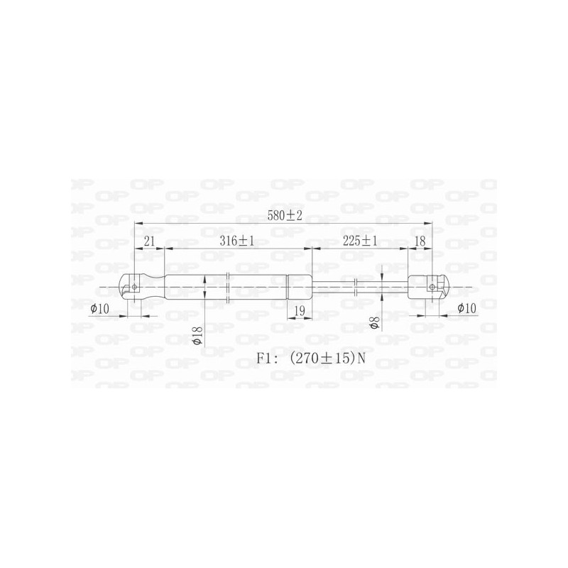 Molla A Gas Cofano anteriore destro/Sinistro per Mini One/Cooper (R50,R53) GSR6158.00