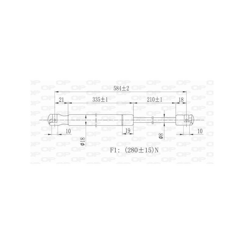 Molla A Gas Cofano anteriore destro per Mercedes Classe C (W203), Classe C (W204) e Clk (W209) GSR6207.01