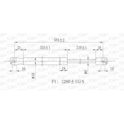 Molla A Gas Cofano anteriore sinistro per Mercedes Classe C (W203), Classe C (W204) e Clk (W209) GSR6207.10