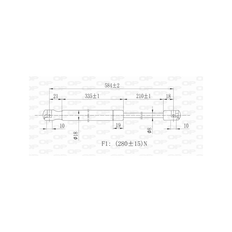 Molla A Gas Cofano anteriore sinistro per Mercedes Classe C (W203), Classe C (W204) e Clk (W209) GSR6207.10