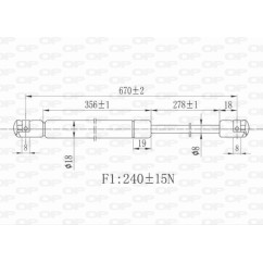 Molla A Gas Cofano anteriore destro per Fiat Coupe (175) GSR6390.00