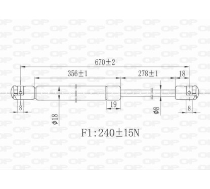 Molla A Gas Cofano anteriore destro per Fiat Coupe (175) GSR6390.00 - 80-GSR6390.00 - 80-GSR6390.00