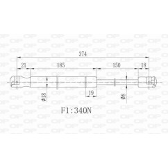 Molla A Gas Cofano anteriore destro/Sinistro per Suzuki Alto GSR6427.00 - 80-GSR6427.00 - 80-GSR6427.00