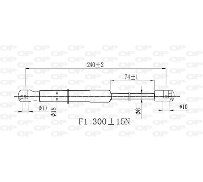 Molla A Gas Cofano anteriore destro/Sinistro per Fiat Doblo GSR6434.00 - 80-GSR6434.00 - 80-GSR6434.00