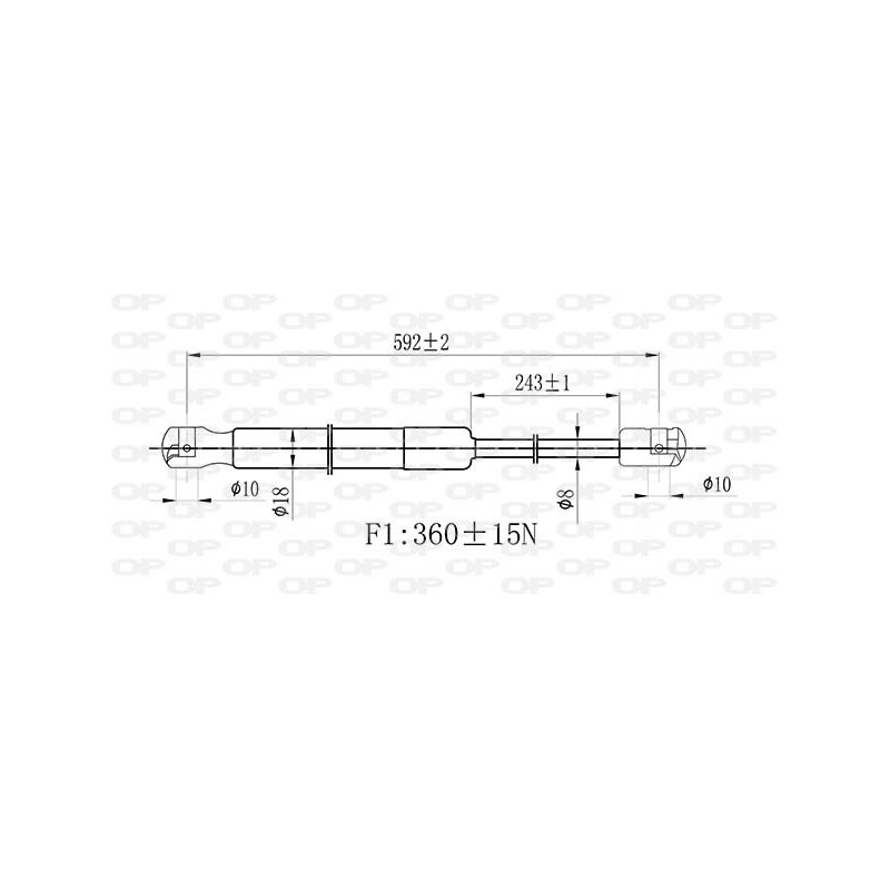 Molla A Gas Cofano anteriore destro/Sinistro per Dacia Duster GSR6447.00