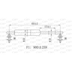 Molla A Gas Portellone posteriore destro/Sinistro per Chrysler-Dodge Voyager-Caravan GSR6458.00 - 80-GSR6458.00 -