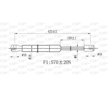 Molla A Gas Cofano anteriore destro/Sinistro per Renault Clio GSR6461.00 - 80-GSR6461.00 - 80-GSR6461.00