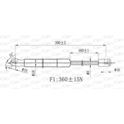 Molla A Gas Cofano anteriore destro/Sinistro per Volkswagen Transporter (T5) e Transporter (T6) GSR6467.00