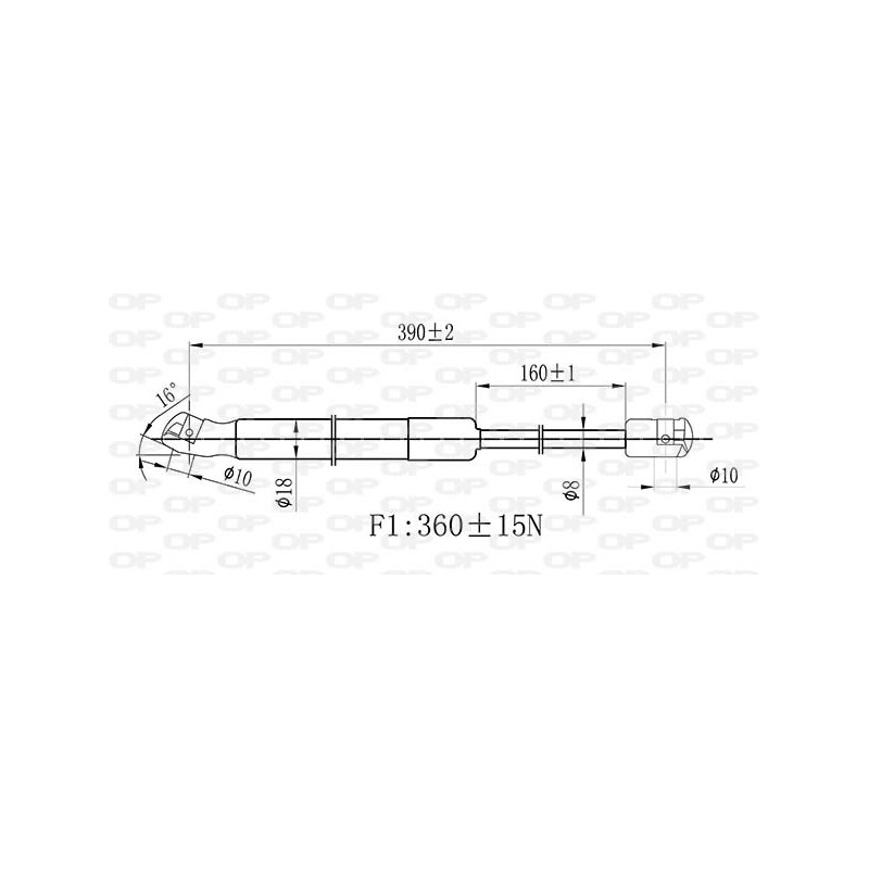 Molla A Gas Cofano anteriore destro/Sinistro per Volkswagen Transporter (T5) e Transporter (T6) GSR6467.00