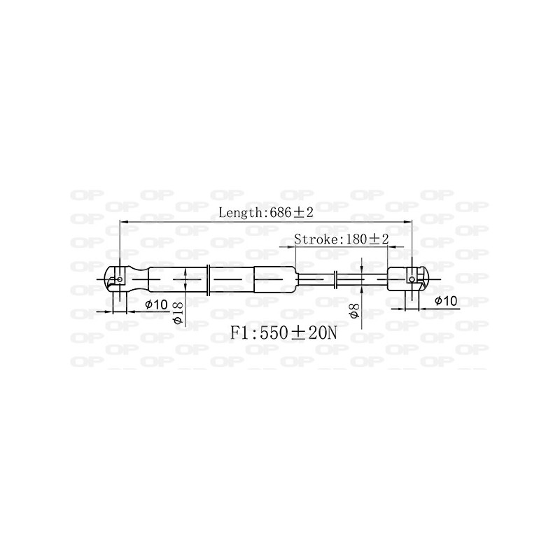 Molla A Gas Portellone posteriore destro/Sinistro per Volkswagen New Beetle GSR6545.00
