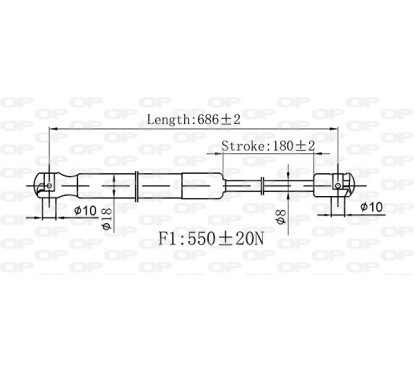 Molla A Gas Portellone posteriore destro/Sinistro per Volkswagen New Beetle GSR6545.00 - 80-GSR6545.00 - 80-GSR6545.00