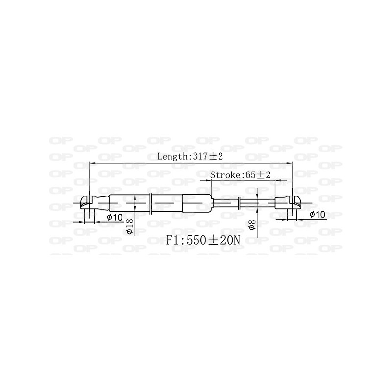 Molla A Gas Lunotto posteriore destro/Sinistro per Volkswagen Touareg GSR6552.00