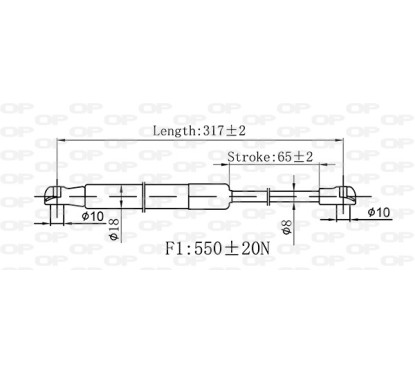 Molla A Gas Lunotto posteriore destro/Sinistro per Volkswagen Touareg GSR6552.00 - 80-GSR6552.00 - 80-GSR6552.00