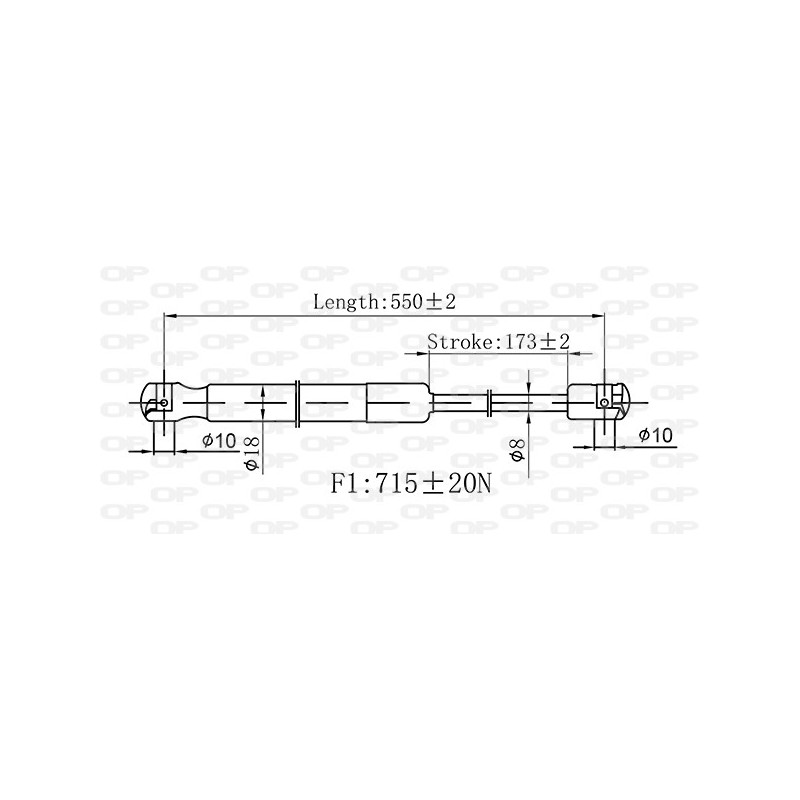 Molla A Gas Portellone posteriore destro/Sinistro per Peugeot 508 GSR6554.00