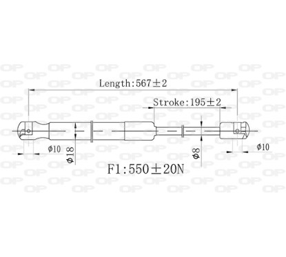 Molla A Gas Portellone posteriore destro/Sinistro per Kia Sportage GSR6555.00 - 80-GSR6555.00 - 80-GSR6555.00