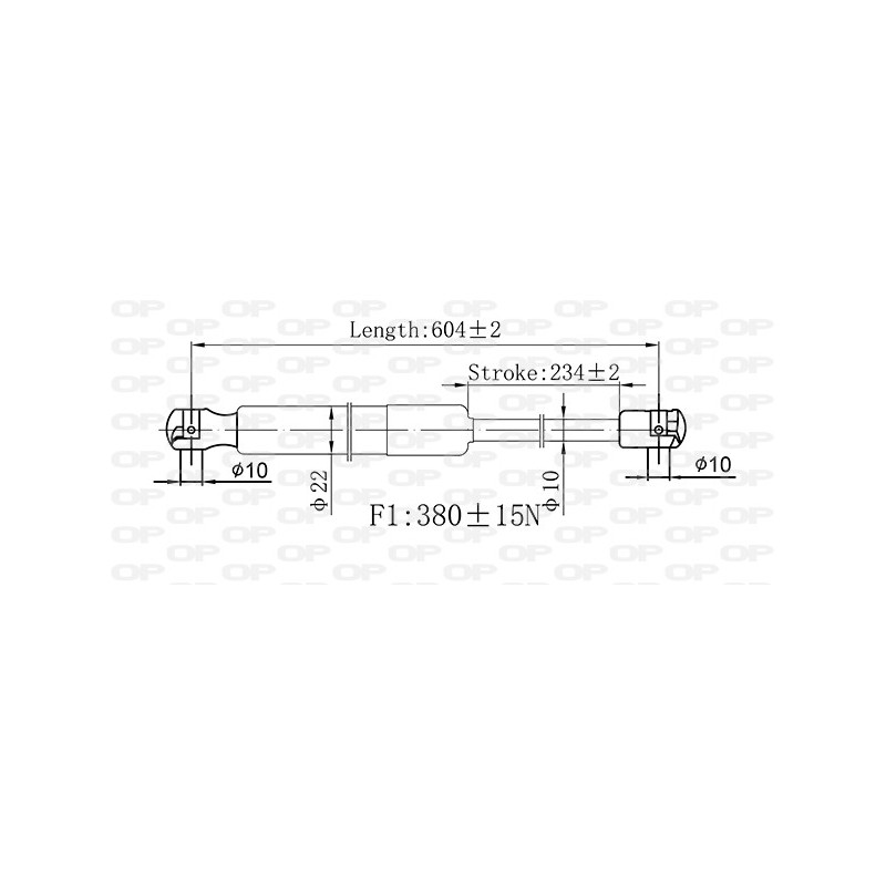 Molla A Gas Portellone posteriore destro/Sinistro per Hyundai Atos (Mx) GSR6564.00