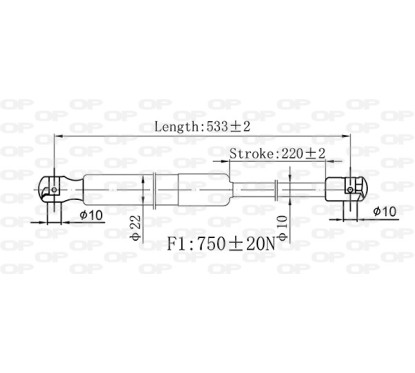 Molla A Gas Portellone posteriore destro/Sinistro per Renault Modus e Modus/Grand Modus GSR6570.00 - 80-GSR6570.00 -