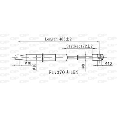 Molla A Gas Portellone posteriore destro/Sinistro per Chevrolet-Daewoo Aveo e Hyundai Getz (Tb) GSR6574.00