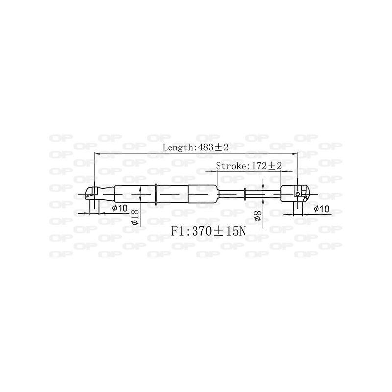 Molla A Gas Portellone posteriore destro/Sinistro per Chevrolet-Daewoo Aveo e Hyundai Getz (Tb) GSR6574.00