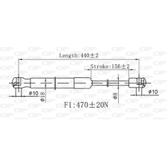 Molla A Gas Portellone posteriore destro/Sinistro per Mitsubishi Colt GSR6576.00 - 80-GSR6576.00 - 80-GSR6576.00