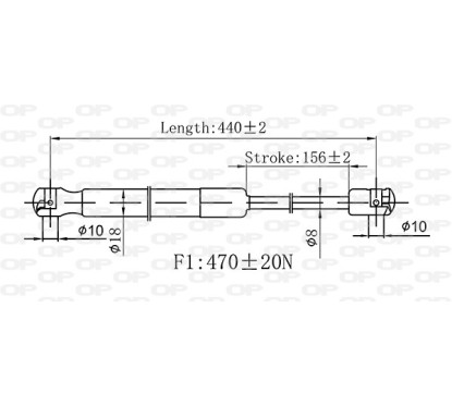Molla A Gas Portellone posteriore destro/Sinistro per Mitsubishi Colt GSR6576.00 - 80-GSR6576.00 - 80-GSR6576.00