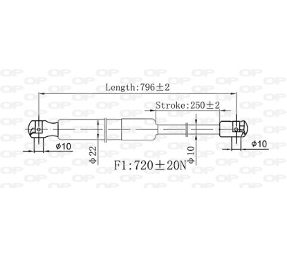 Molla A Gas Portellone posteriore destro/Sinistro per Fiat Doblo e Opel Combo GSR6577.00 - 80-GSR6577.00 - 80-GSR6577.00