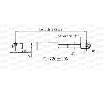 Molla A Gas Cofano anteriore destro/Sinistro per Bmw X3 (E83) GSR6578.00 - 80-GSR6578.00 - 80-GSR6578.00