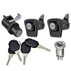 Coppia Maniglie Porta Esterne anteriore destro+Sinistro+Portellone+Avviamento Nera (Con Chiave) dal 1989 per Fiat Panda