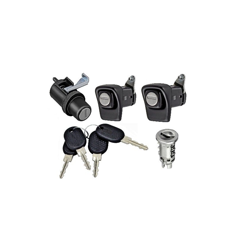 Coppia Maniglie Porta Esterne anteriore destro+Sinistro+Portellone+Avviamento Nera (Con Chiave) dal 1989 per Fiat Panda AL85104