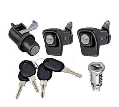 Coppia Maniglie Porta Esterne anteriore destro+Sinistro+Portellone+Avviamento Nera (Con Chiave) dal 1989 per Fiat Panda