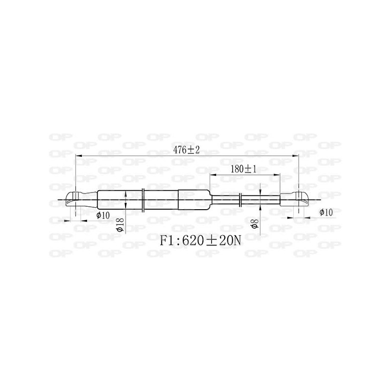 Molla A Gas destro/Sinistro Portellone posteriore (620N L.476MM) per Renault Captur RN7009055