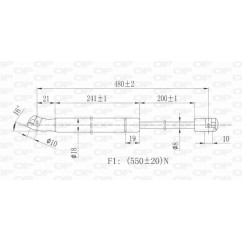 Molla A Gas destro/Sinistro Portellone posteriore (550N L.480MM) per Volkswagen Golf Plus VG0409055 - 64-VG0409055 -